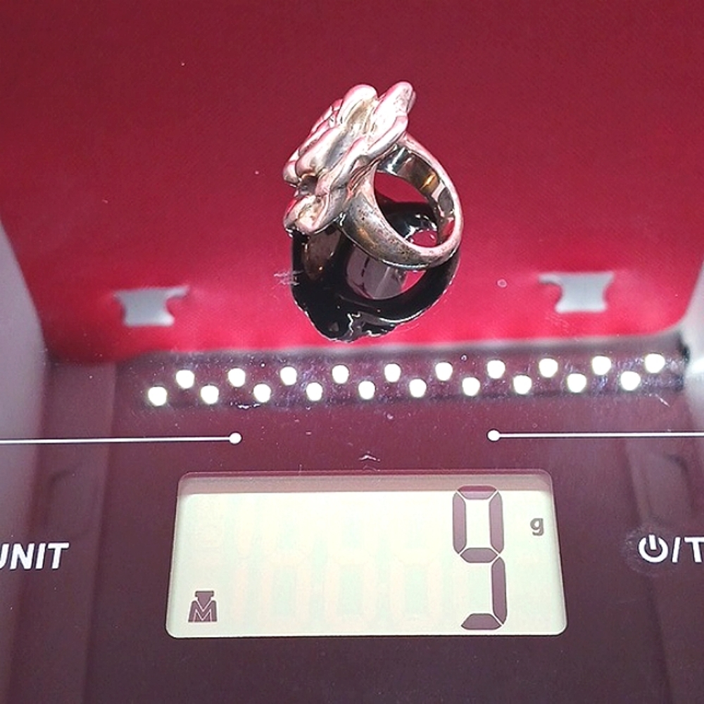 Sterling Silver Large Blooming Rose Ring. - Picture 9 of 16